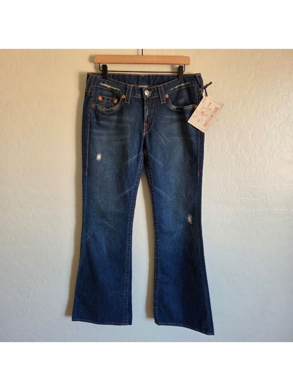 NWT Vintage Y2K True Religion Bobby Flare Jeans Low-Rise Made in USA Women's 32